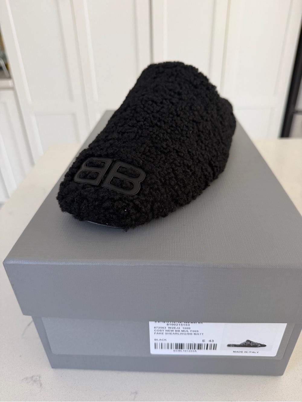 Balenciaga Black Shearling-Look Slip-On Loafers - Picture 5 of 5